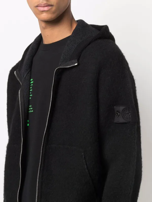 Stone Island Shadow Project logo-patch Sleeve Hoodie - Farfetch