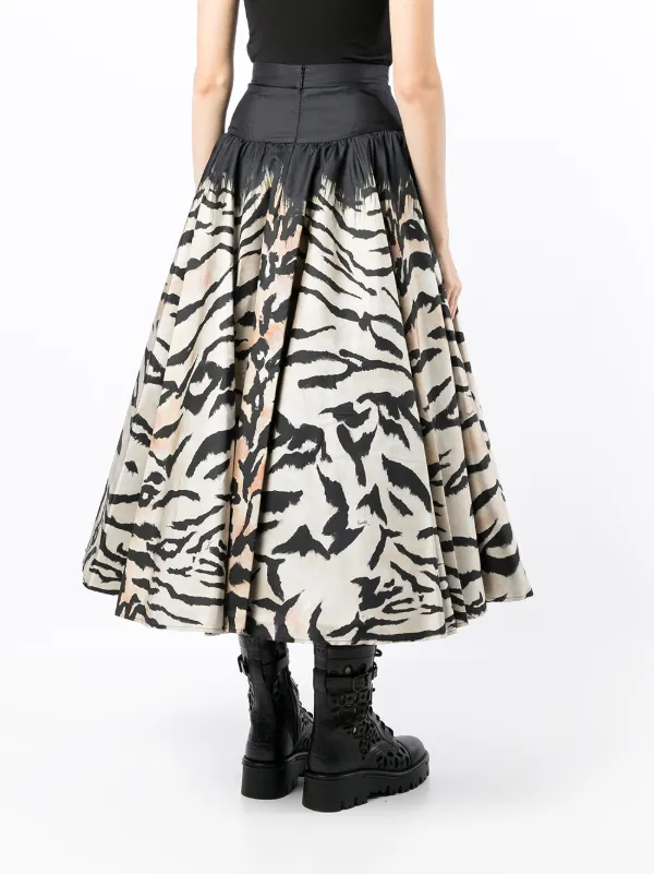 Zebra print 2025 flared skirt