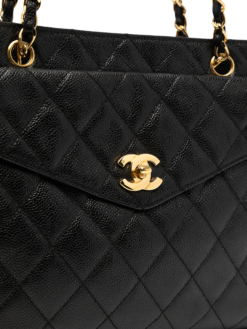 фото Chanel pre-owned стеганая сумка-тоут 1997-го года с логотипом cc