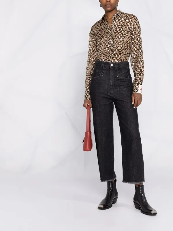 metallic leopard shirt