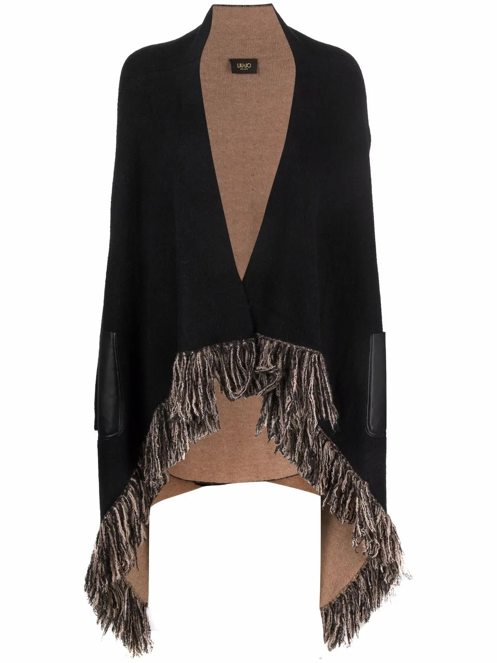 

LIU JO fringe-trimmed asymmetric jumper - Black