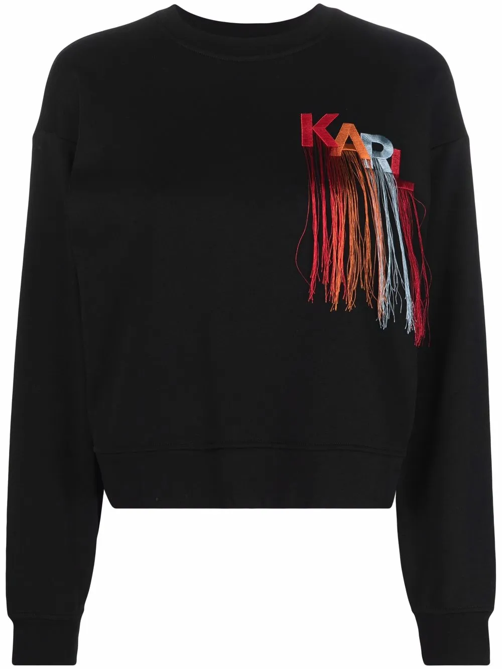 

Karl Lagerfeld sudadera con logo y flecos - Negro