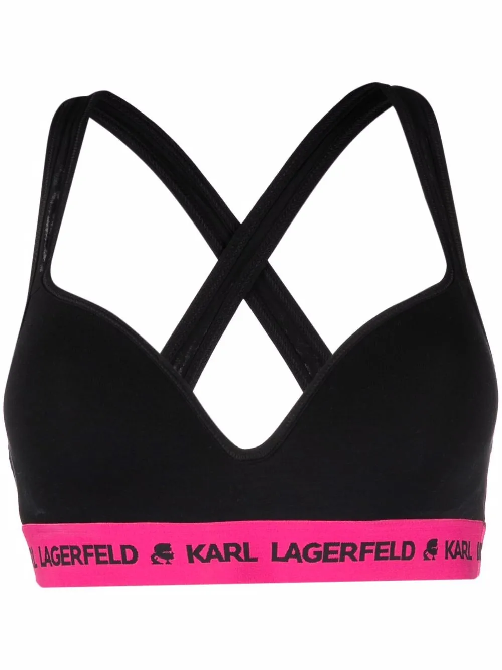 

Karl Lagerfeld bra deportivo con parche del logo - Negro