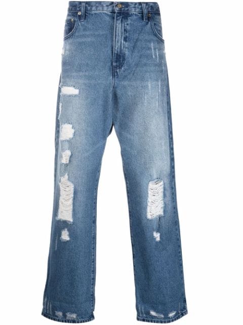 Michael Kors wide-leg distressed jeans