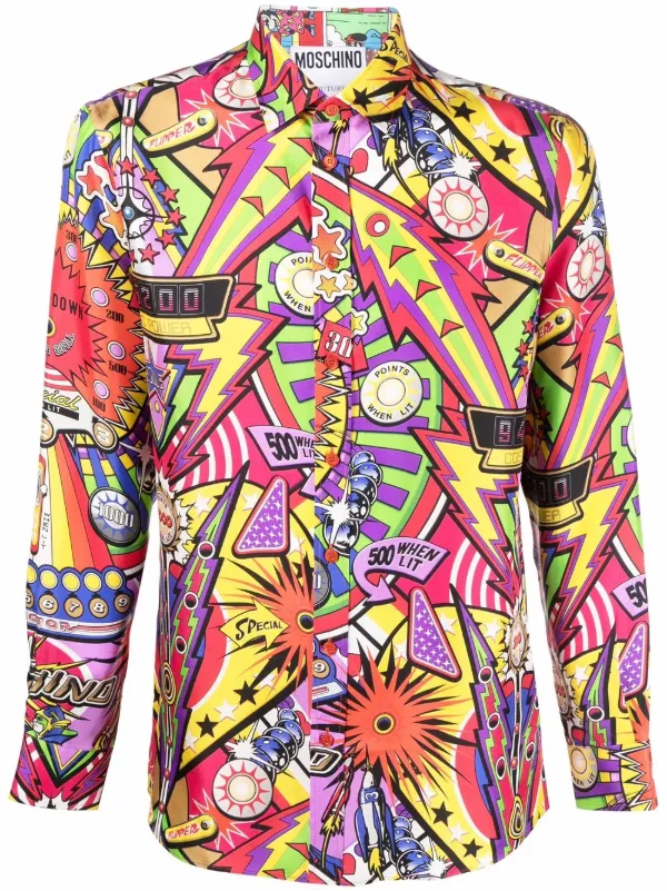 Moschino graphic-print Silk Shirt 