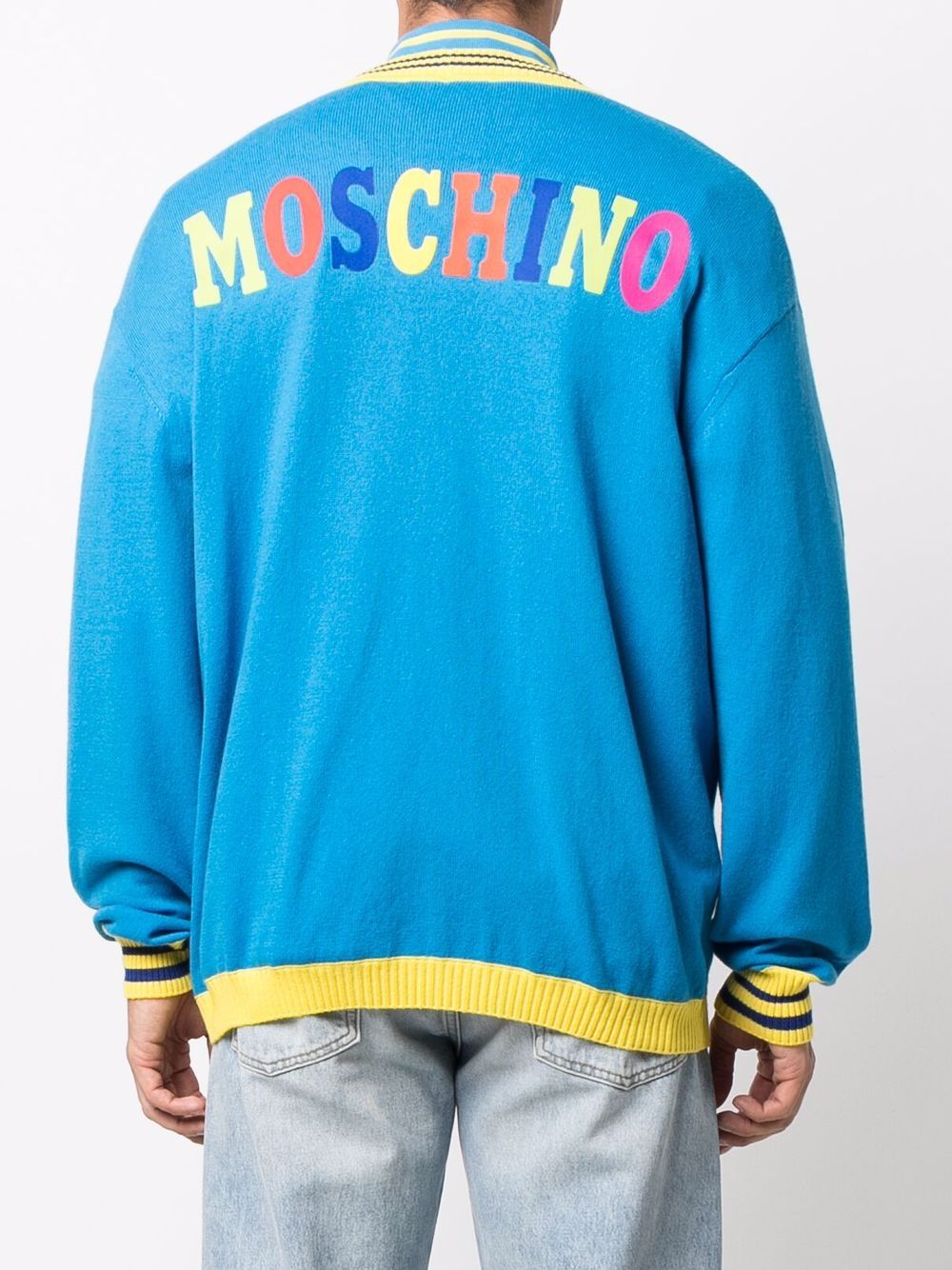 фото Moschino кардиган в стиле колор-блок с логотипом