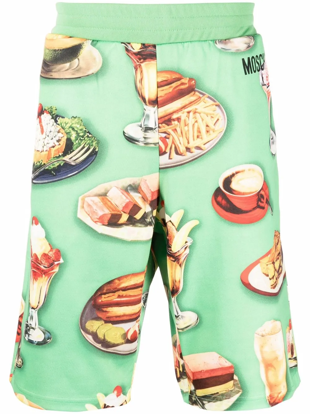 

Moschino food-print track shorts - Green