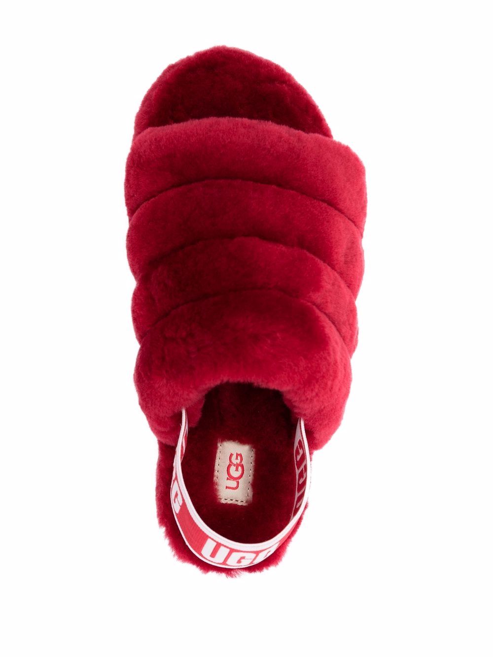 Shop Ugg Open-toe Sheepskin Slides In Red