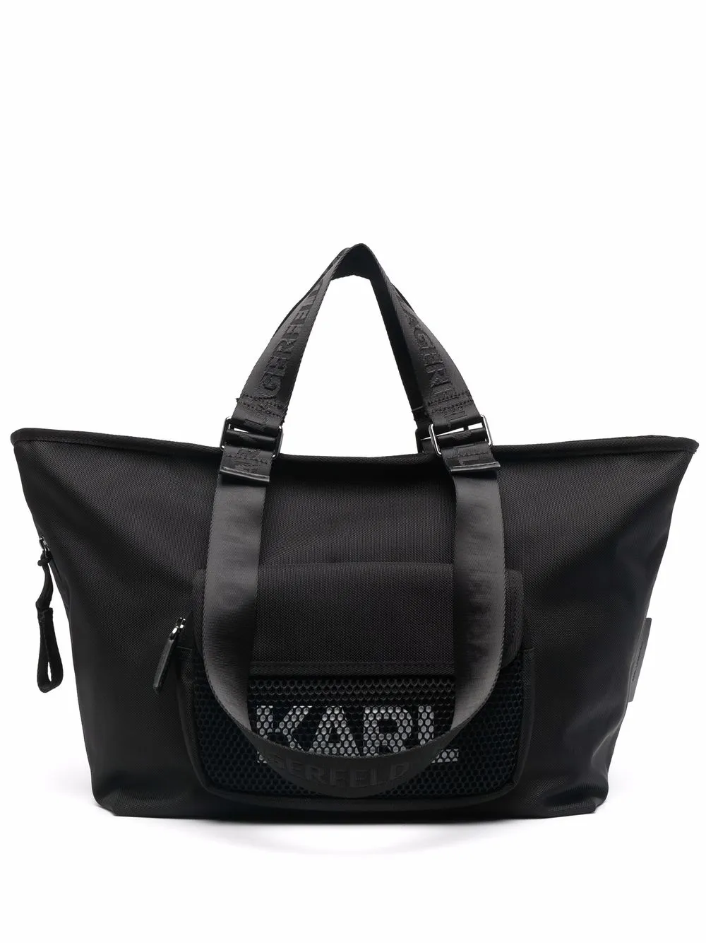 

Karl Lagerfeld tote con panel de malla - Negro