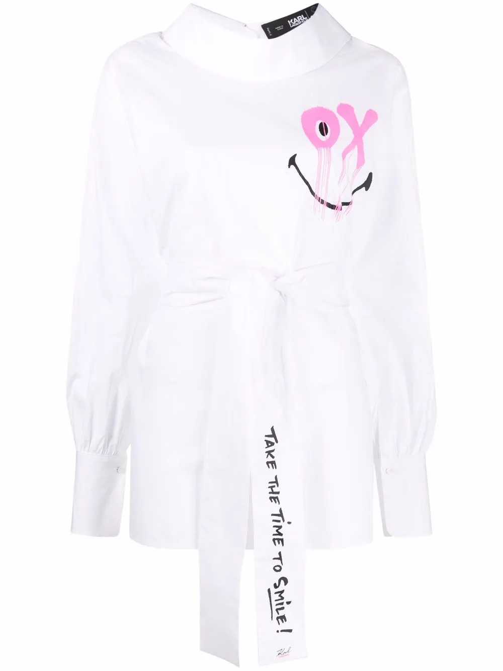 

Karl Lagerfeld camisa Smiley Reversible Hero - Blanco