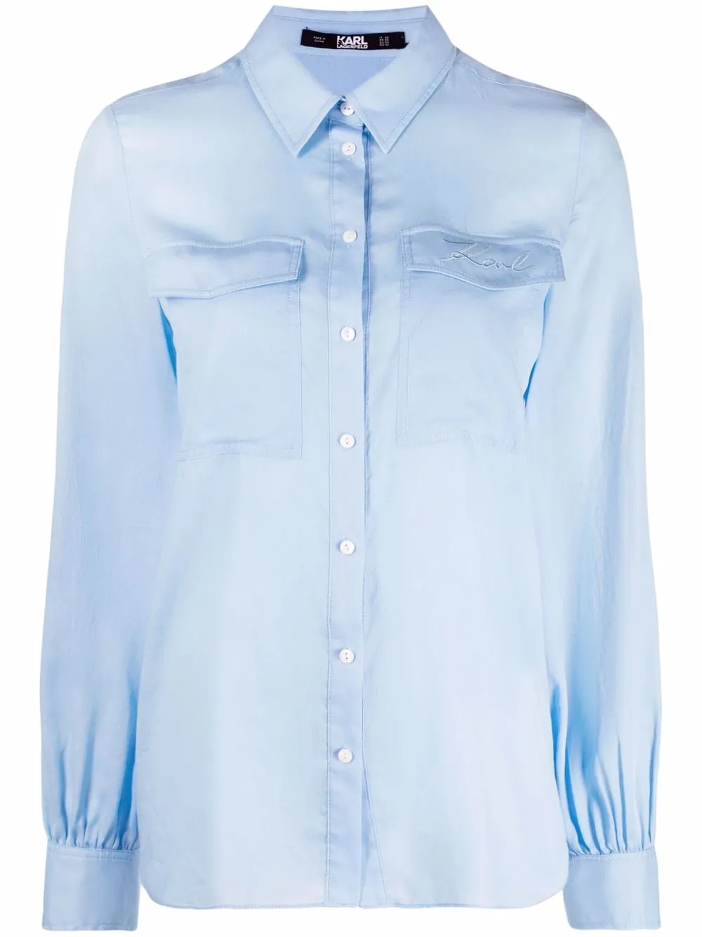 

Karl Lagerfeld camisa manga larga con botones - Azul