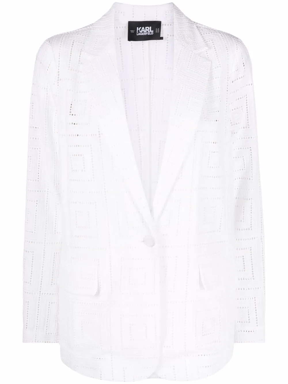 

Karl Lagerfeld KL broderie-anglaise blazer - White