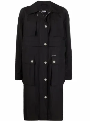 karl lagerfeld transformer trench coat in blue