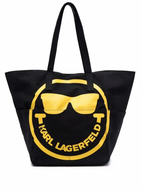 Karl Lagerfeld Smiley print tote