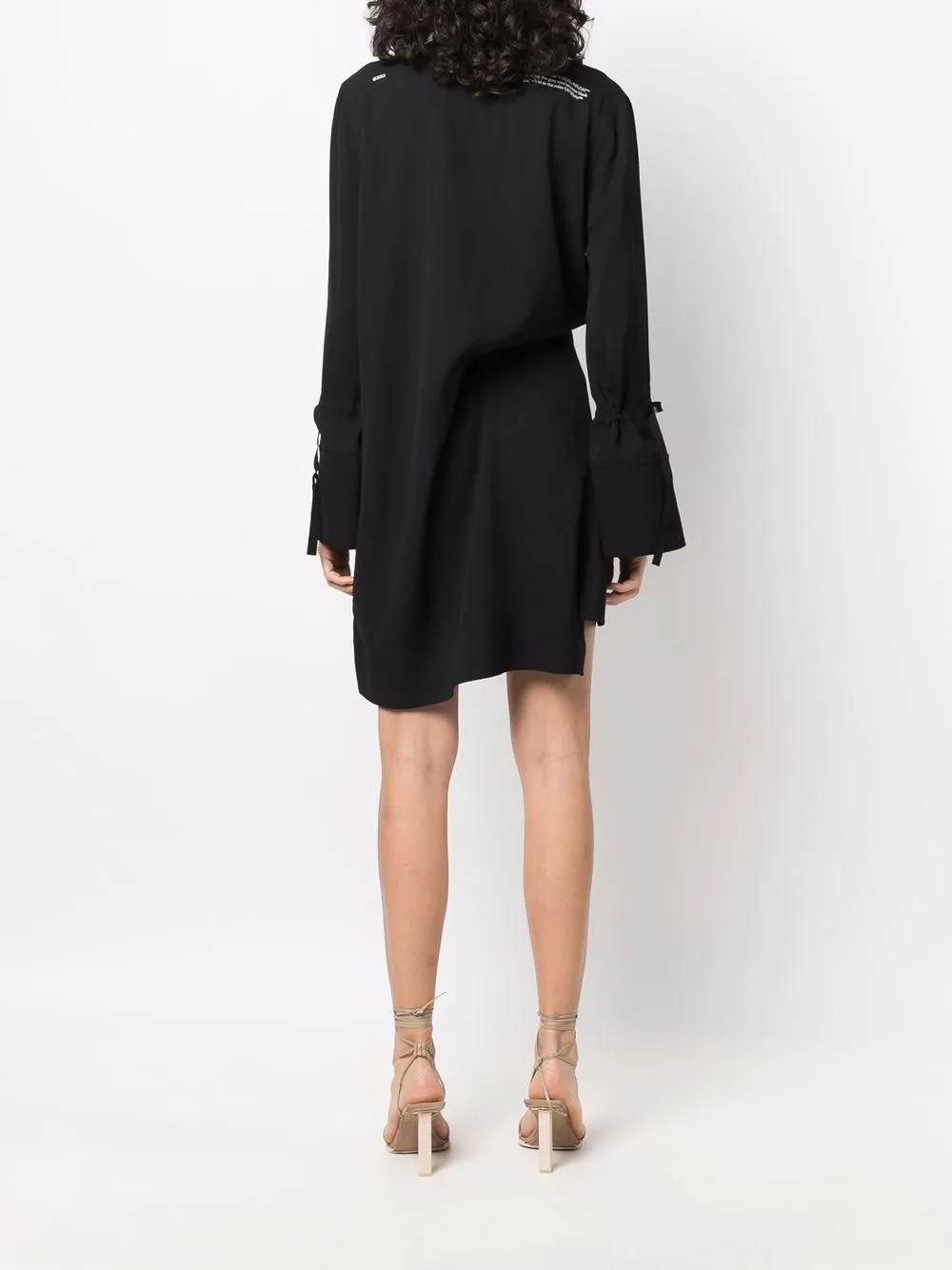 фото Off-white драпированное платье мини с надписью