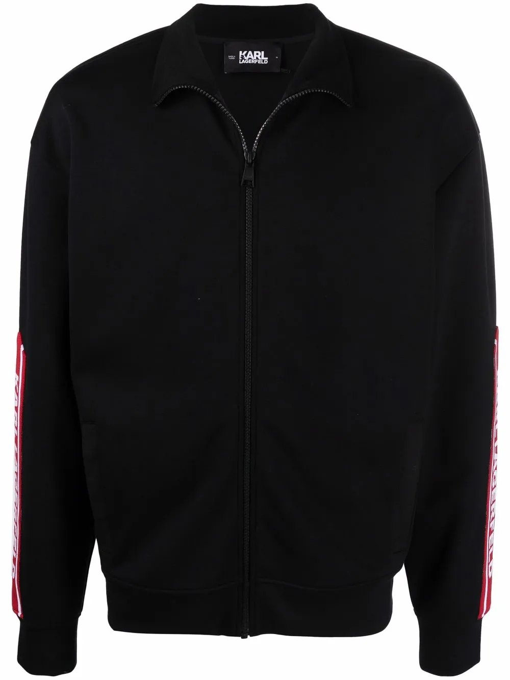 

Karl Lagerfeld sudadera con franjas del logo - Negro