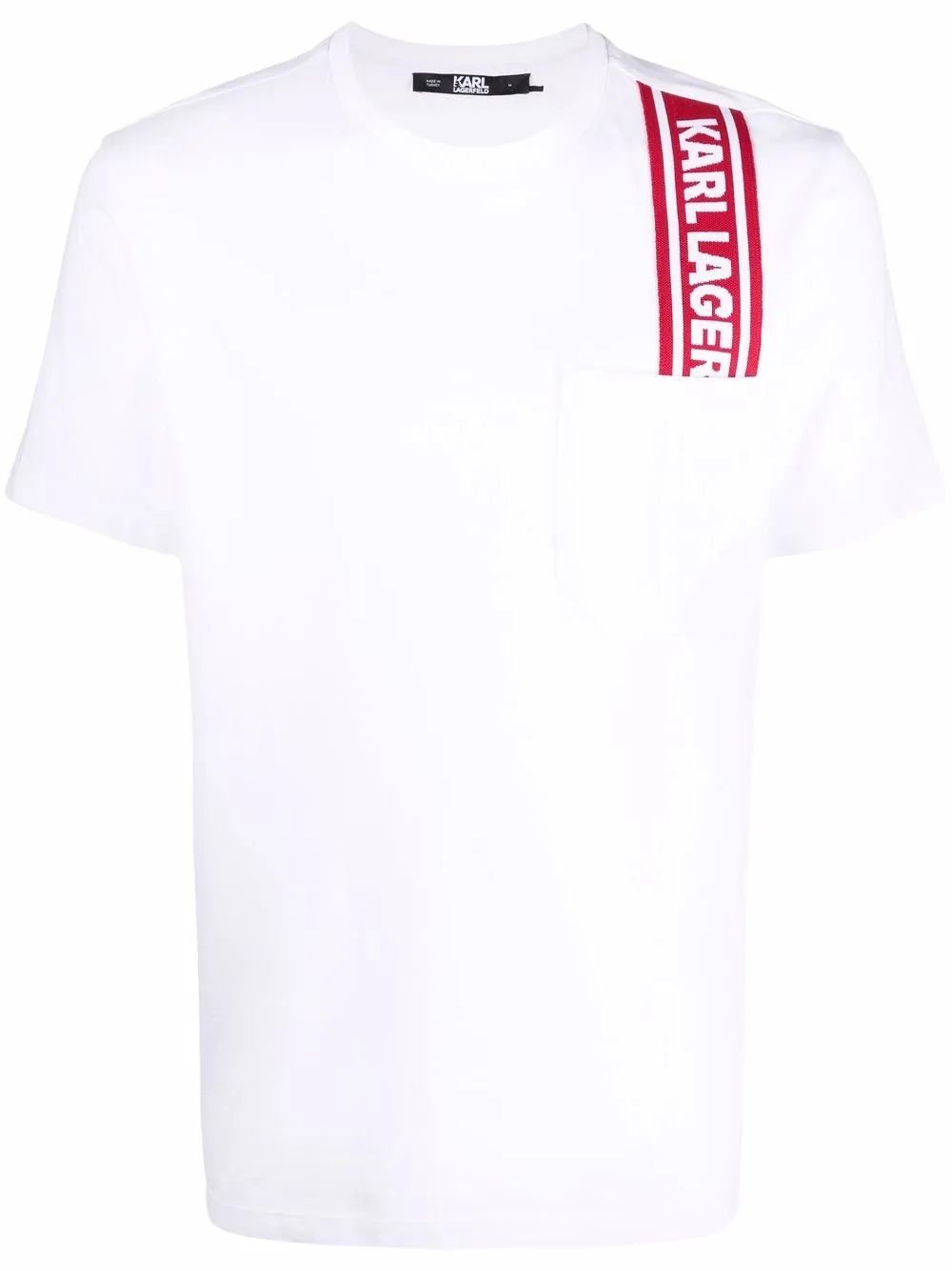 Karl Lagerfeld playera con franja del logo - Blanco