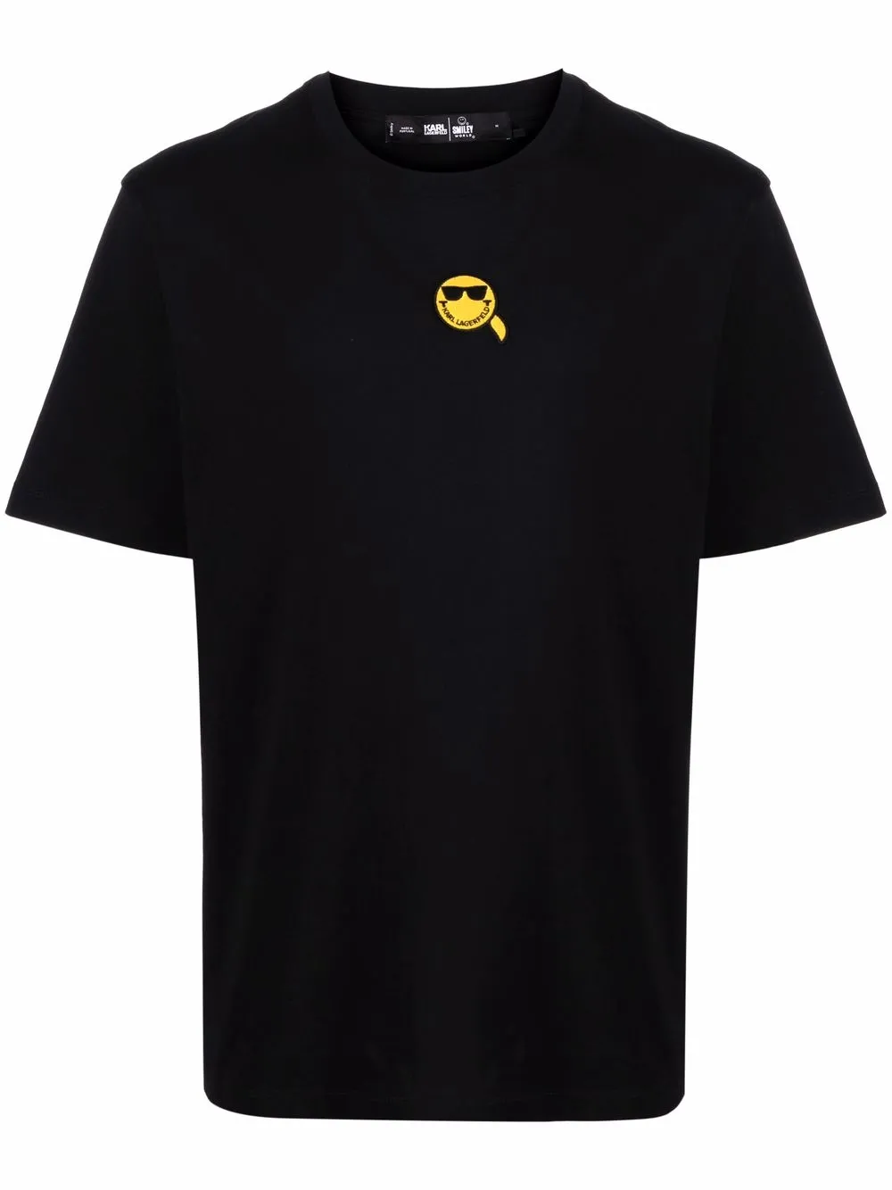 

Karl Lagerfeld playera con bordado de smiley - Negro