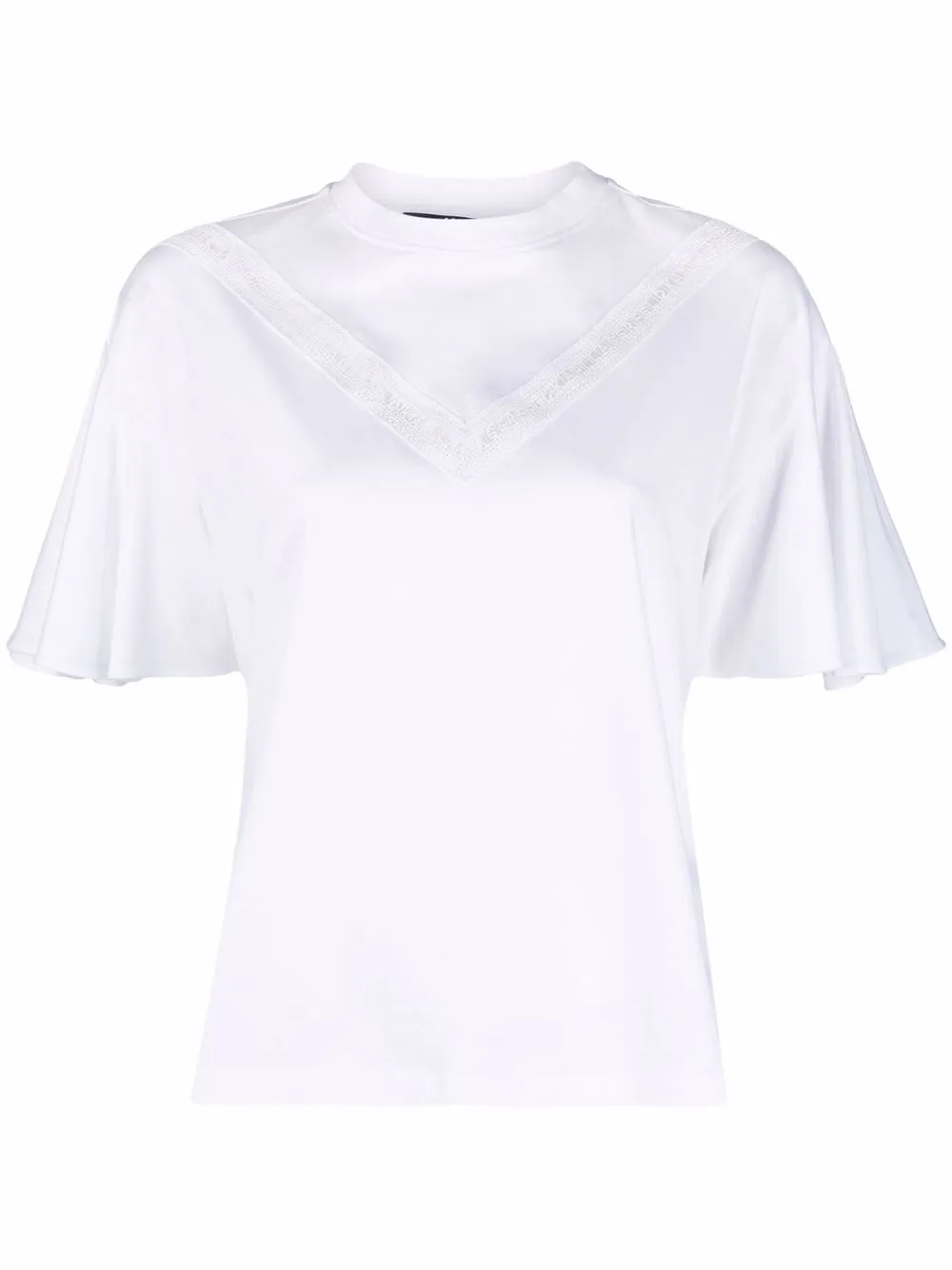 

Karl Lagerfeld playera con franjas del logo - Blanco