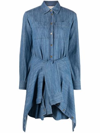 Michael kors denim sales maxi shirt dress