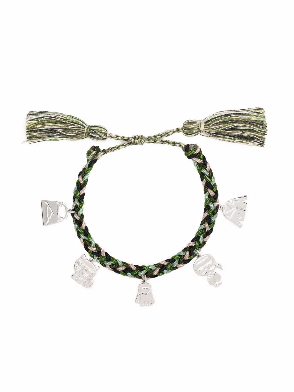 

Karl Lagerfeld pulsera trenzada con dijes - Verde