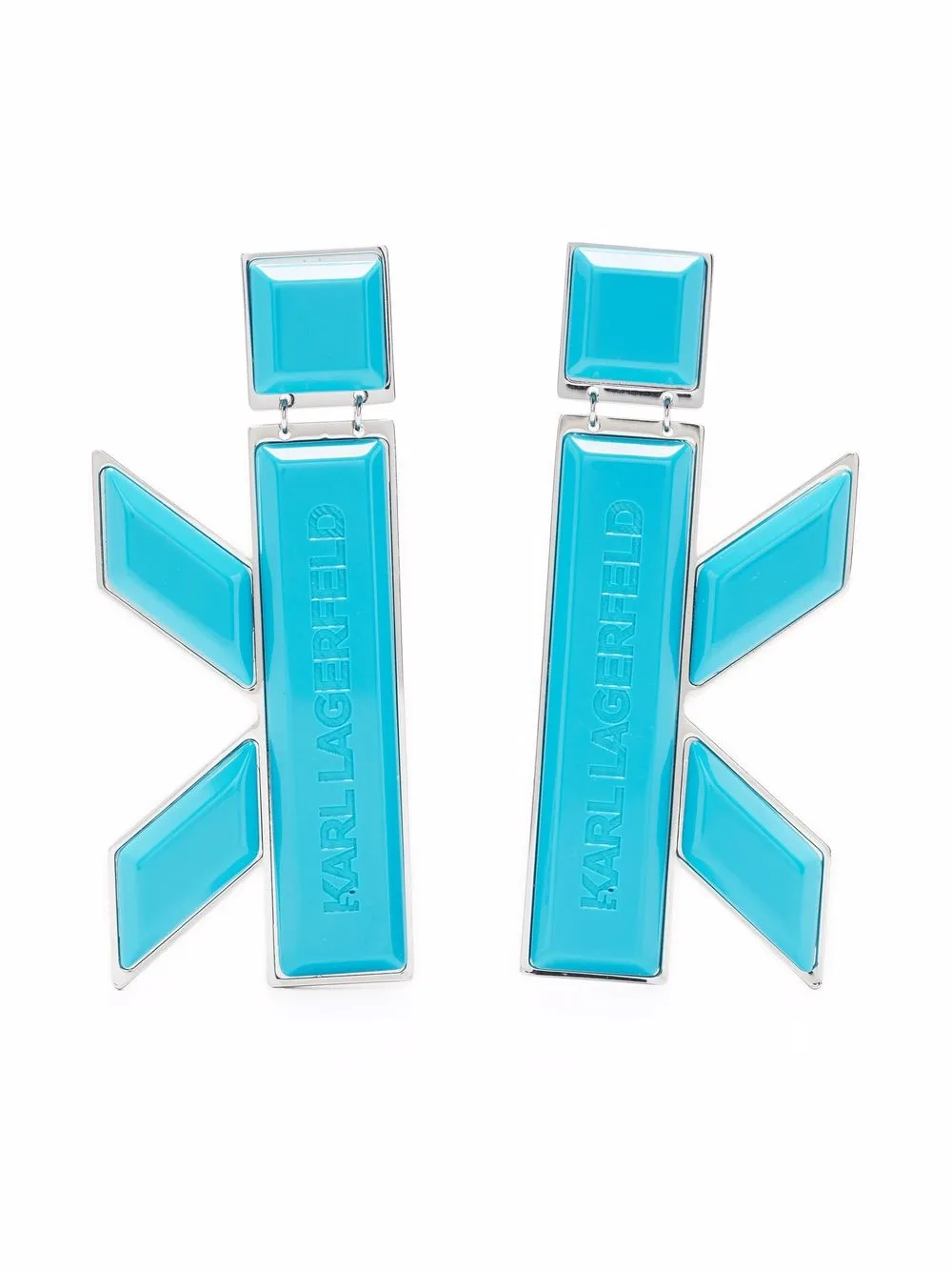 

Karl Lagerfeld aretes de clip K Kheops - Azul