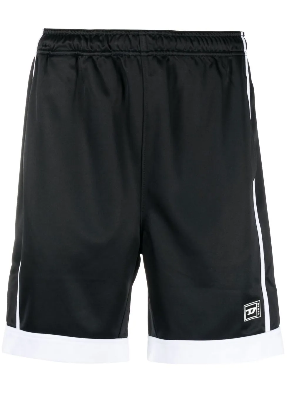 

Diesel high-shine contrast-trim shorts - Black