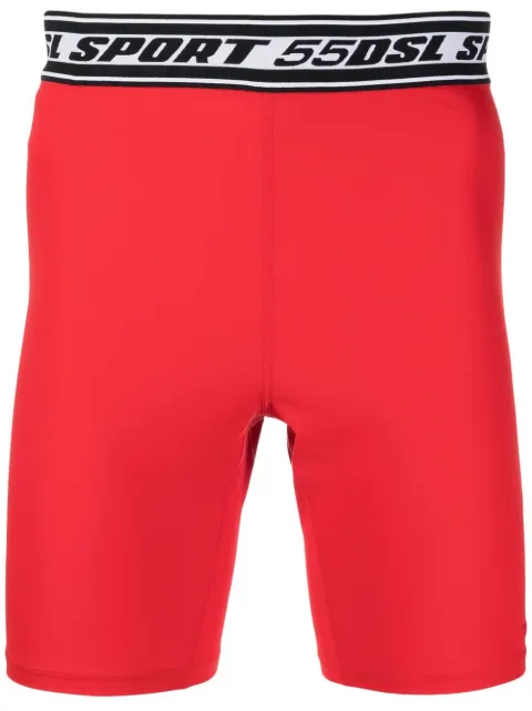 Diesel logo-waistband cycling shorts