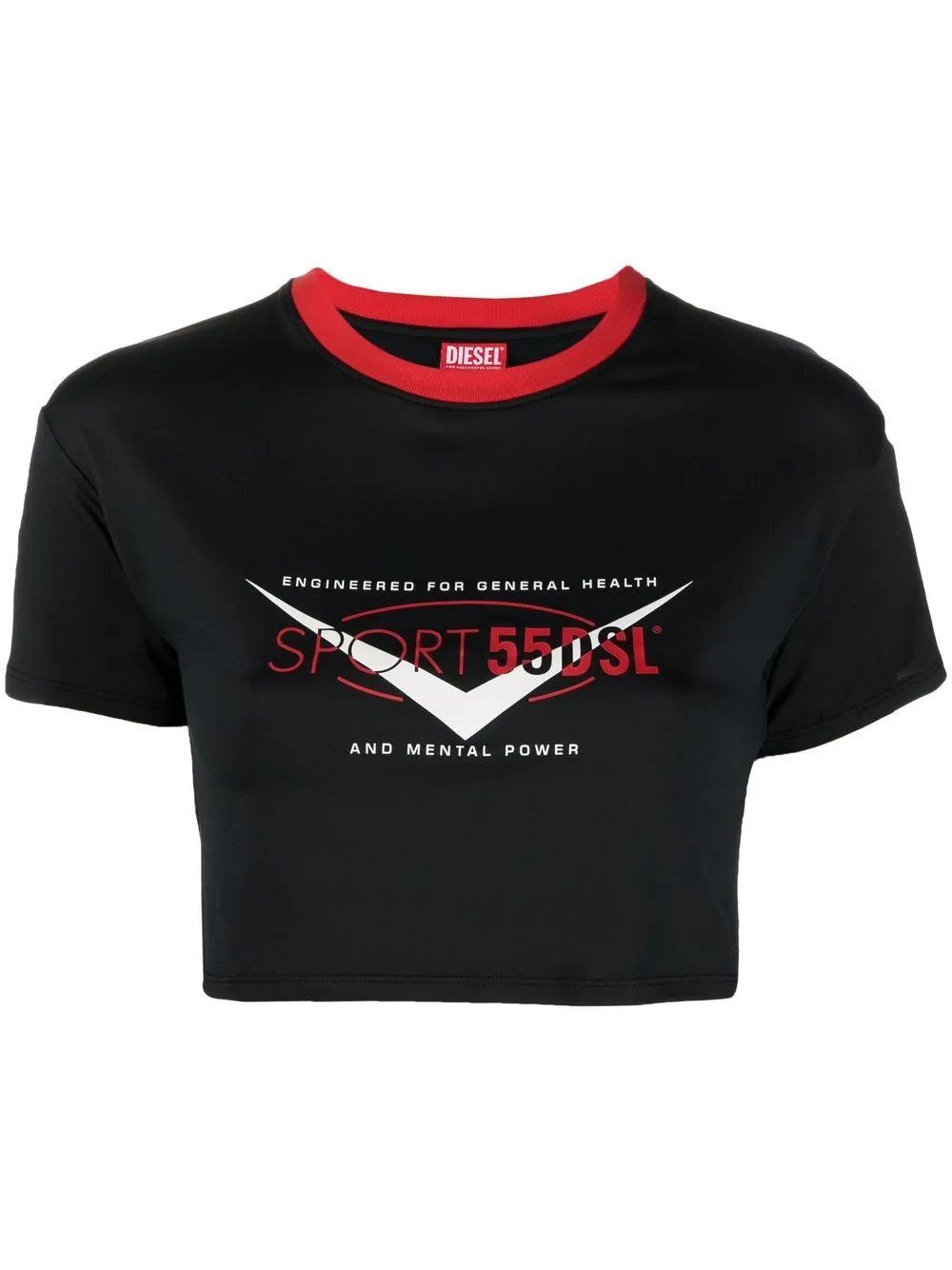 

Diesel graphic-print jersey cropped T-shirt - Black