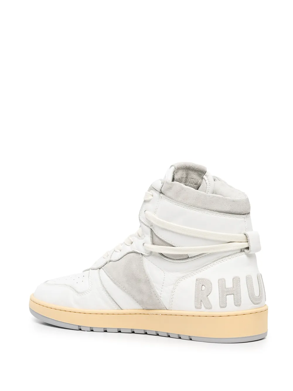 RHUDE panelled hi-top sneakers White