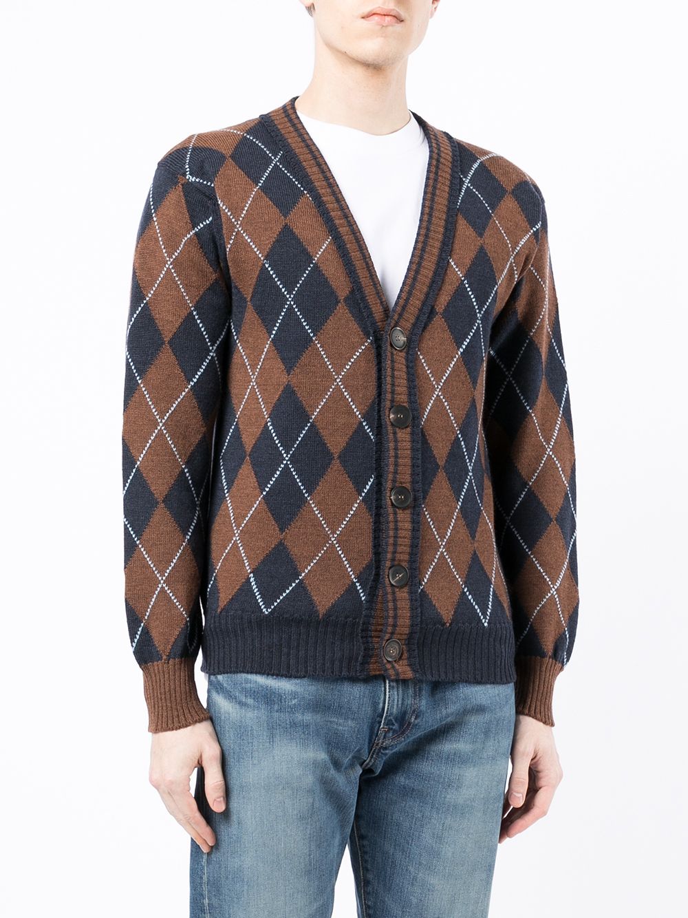 фото Pringle of scotland argyle knit button-down cardigan