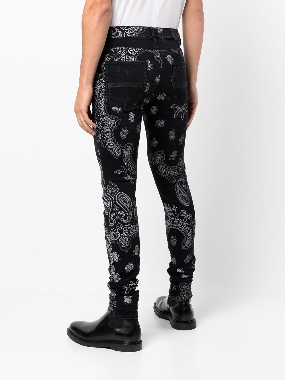 AMIRI Jeans met paisley-print Zwart