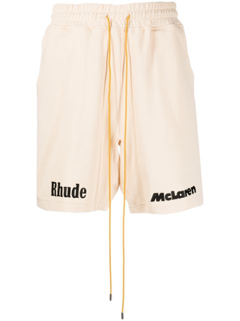 Rhude McLaren embroidered-logo shorts 