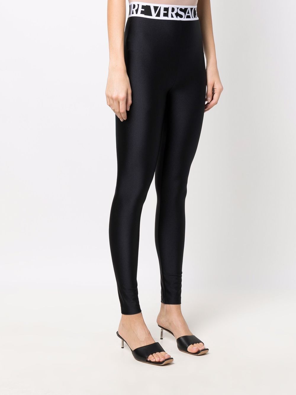 Versace Jeans Couture logo-waistband high-waisted Leggings - Farfetch