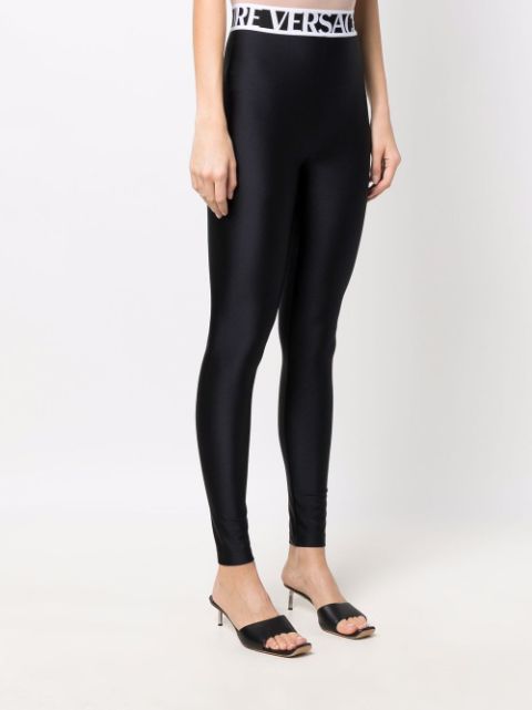 versace shiny leggings