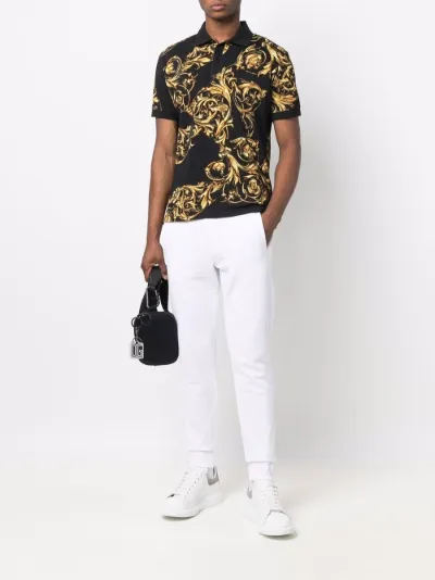 baroque-print polo shirt | Versace 