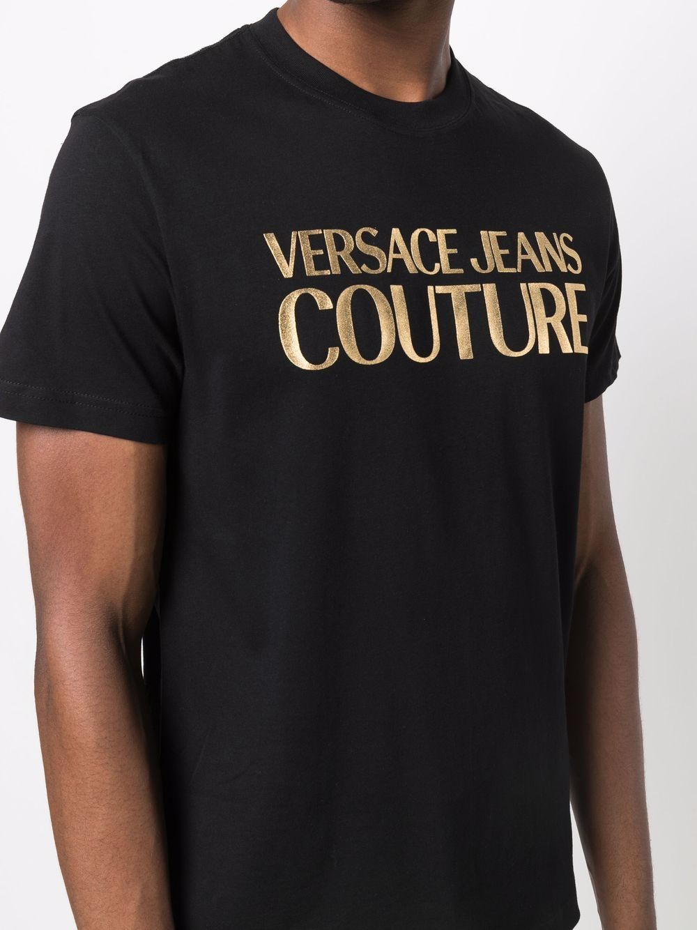 фото Versace jeans couture футболка с логотипом металлик