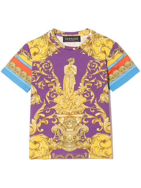 Young Versace تيشيرت بأكمام قصيرة وطبعة نقش الباروك