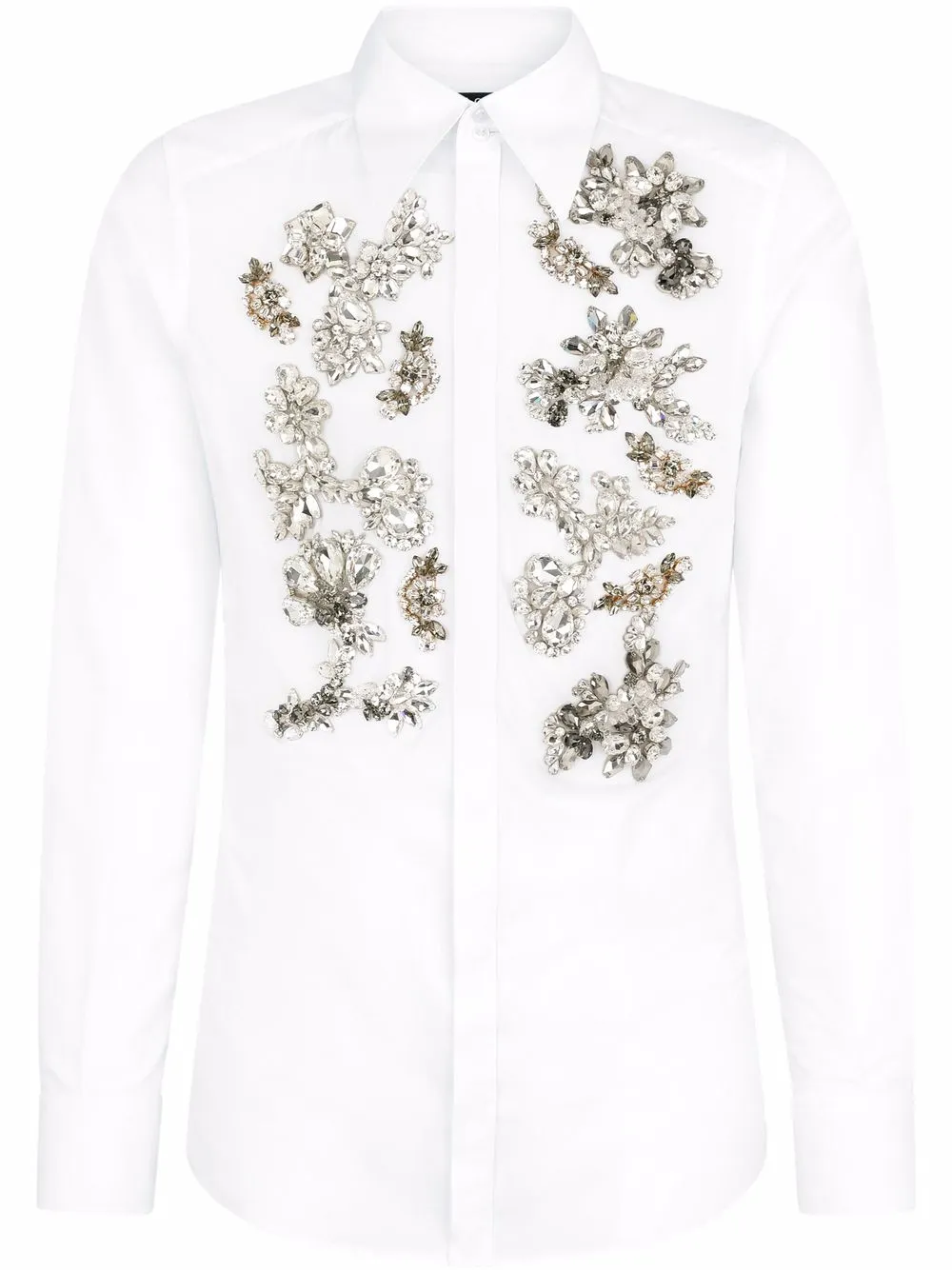 

Dolce & Gabbana camisa con detalles de cristal - Blanco