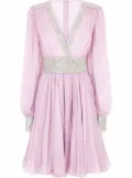 Dolce & Gabbana V-neck chiffon minidress - Purple