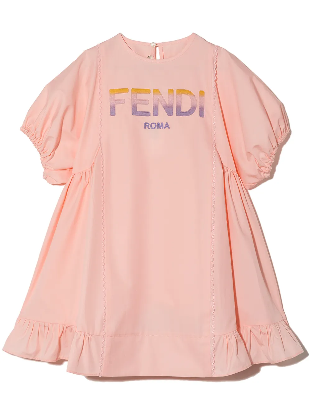 Fendi Kids Jurk met logoprint Roze