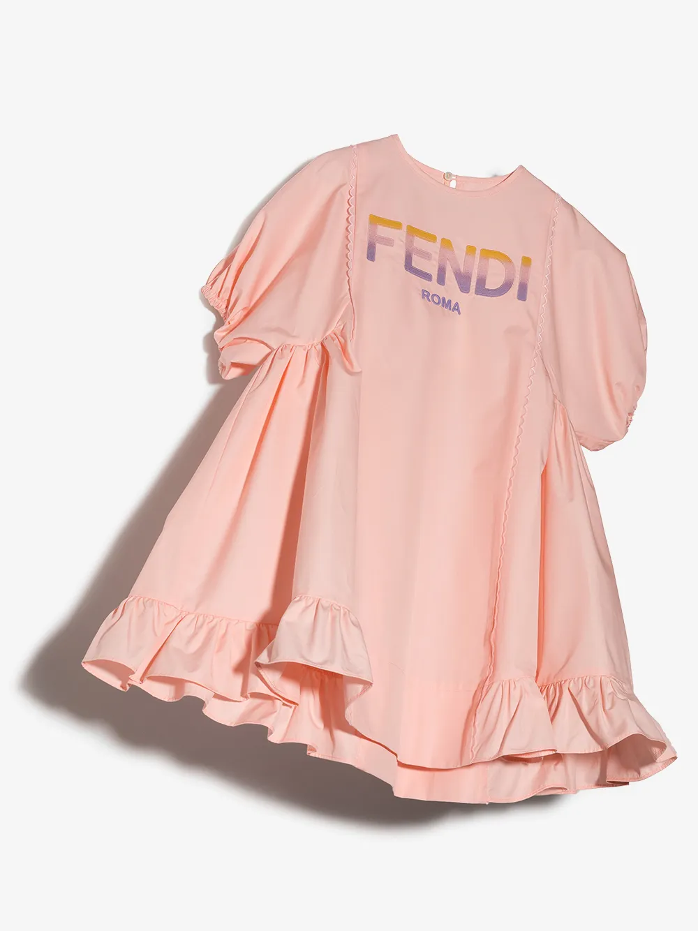 Fendi Kids Jurk met logoprint Roze