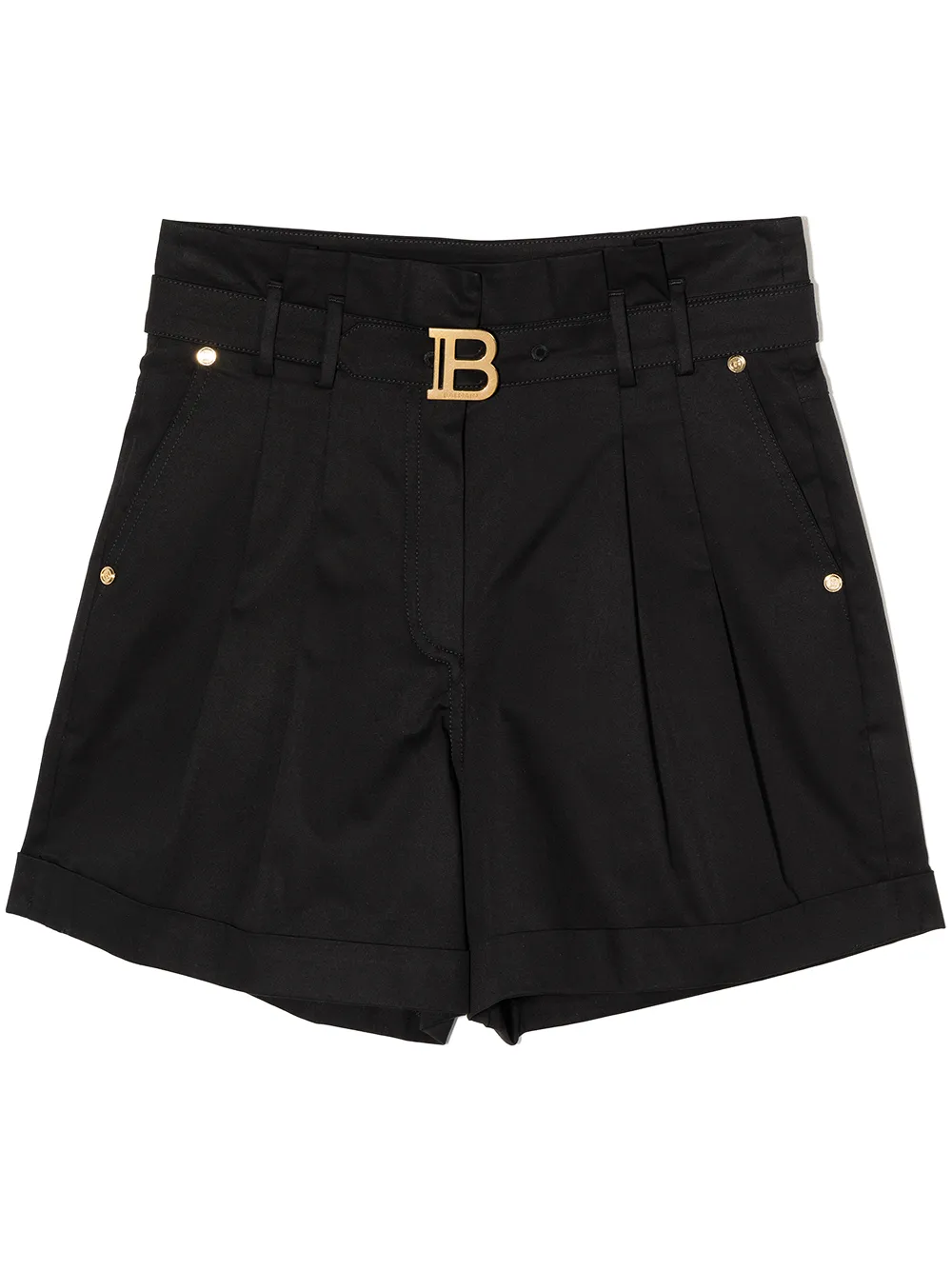 

Balmain Kids shorts de vestir con placa de logo - Negro