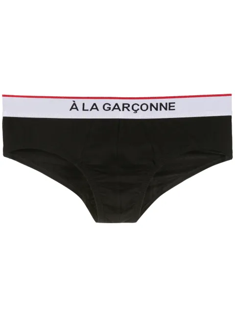 À La Garçonne Cueca com logo no cós