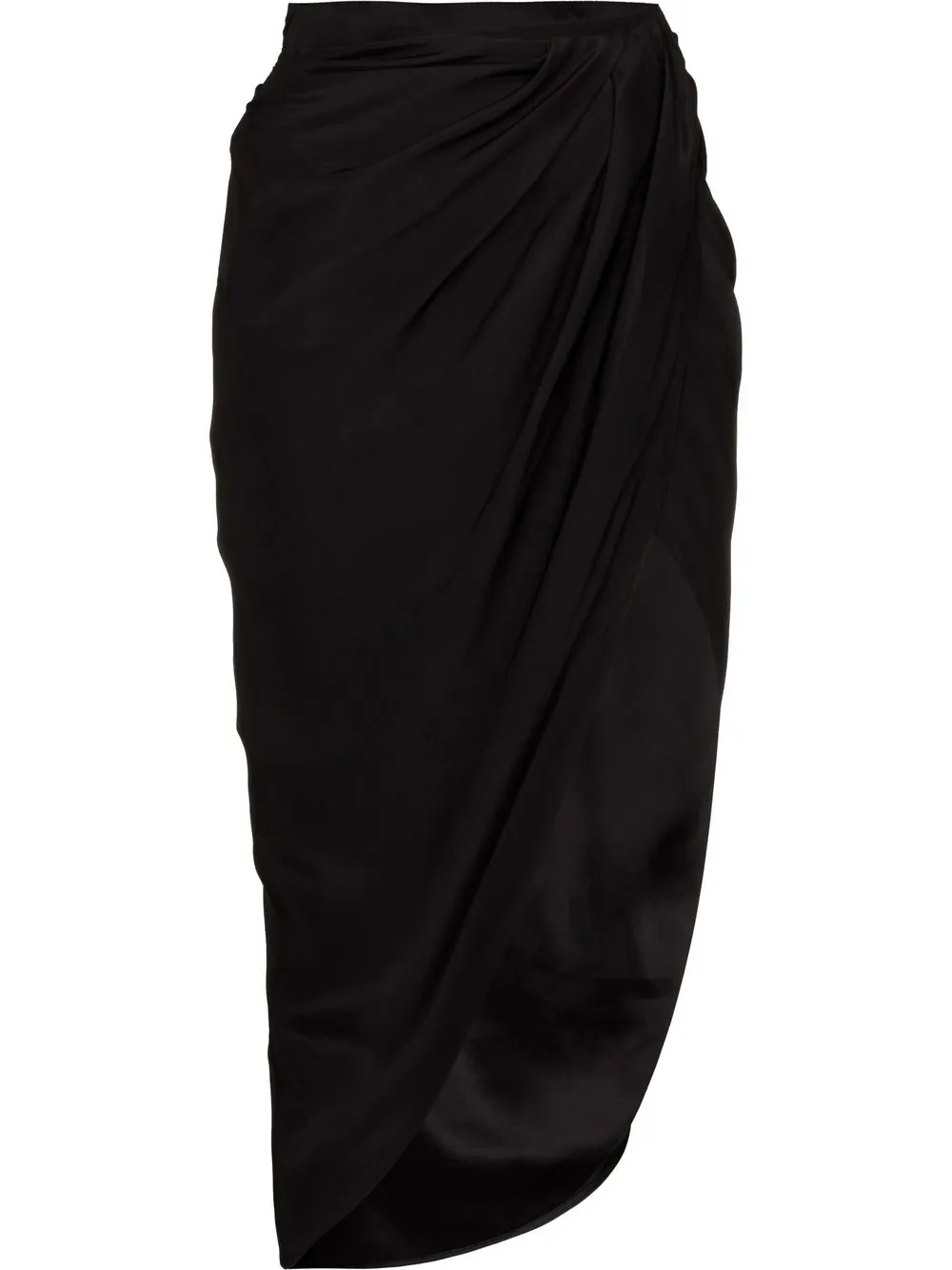 

GAUGE81 Paita draped asymmetric silk skirt - Black