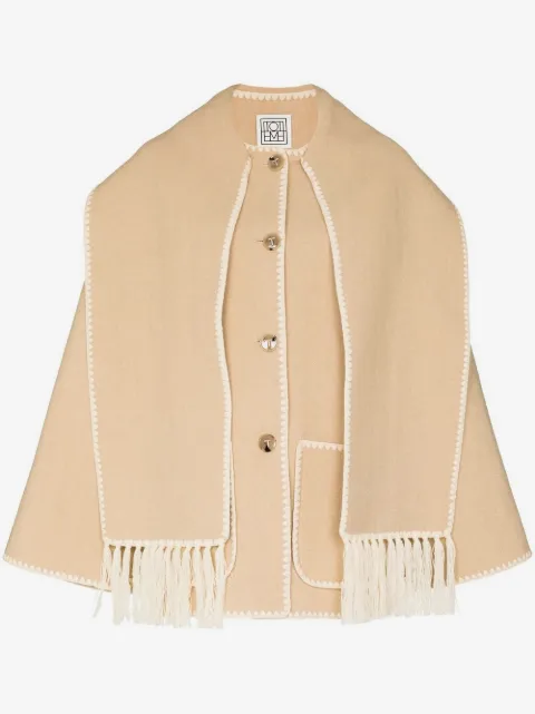 TOTEME embroidered scarf button-front jacket