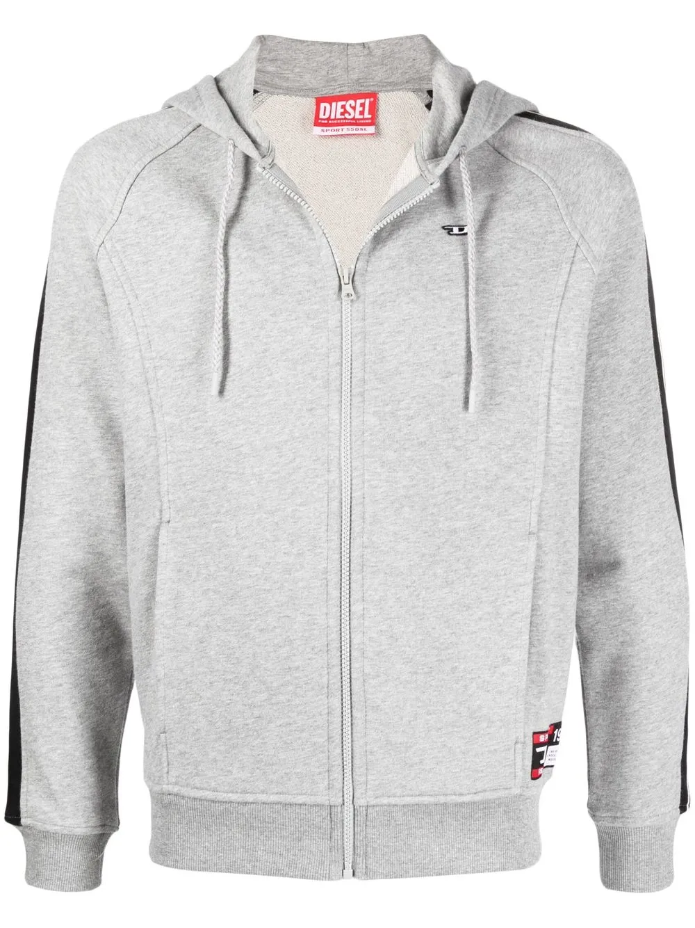 

Diesel side logo-print detail hoodie - Grey