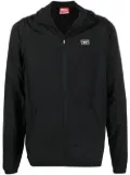 Diesel logo-patch detail hooded jacket - Black