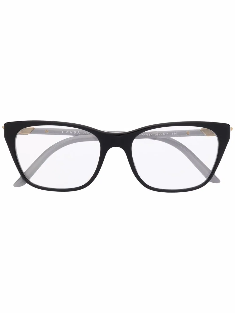 Prada Eyewear Occhiali cat-eye con logo - Nero