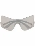 Versace Eyewear mirrored oversize-frame sunglasses - Black